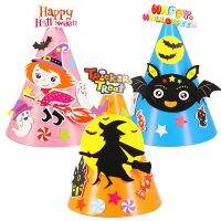 Halloween Party Cute Pink Witch Girl Cone Hat 3D Pumpkin Bat Spider Hat Pointed Paper Hat Happy Birthday Halloween Party Gifts