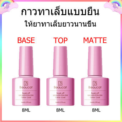 Top Coat (เคลือบสีเล็บเจล)/base coat/MATTE TOP UV LED Gel Polish Soak Off ทาเล็บเจล สีทาเล็บเจล สีเจล(7.3ML)