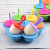 【CW】 7 holes Pops Mold Silicone ice tray lolly mold silicone food supplement box Fruit Shake Accessories