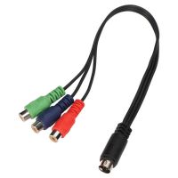 MINI DIN 9 Pin Ke 3 RCA Kabel Plug dan Play MINI DIN 9 Pin Laki-laki Ke 3 RCA Perempuan RGB Video Adaptor Kabel 11.8in