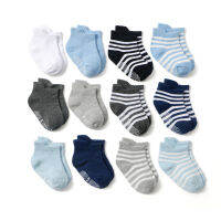 12 PairSet Kids Socks Baby Girl Anti-Slip Boy Elastic Knit Cotton 1-5 years