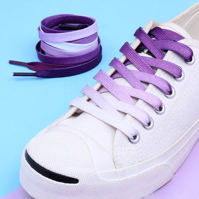 เชือกผูกรองเท้าไล่ระดับสีมีความแม่นยำต่อการทอทนต่อการสึกหรอต่อต้านริ้วรอยสายรองเท้าสีสัน Laces สำหรับรองเท้าผ้าใบ