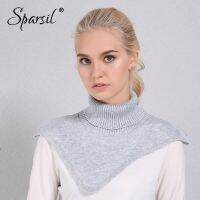 [A Flexible] Sparsil WomenWinter คอเต่าถักเคปแหวนผ้าพันคอการออกแบบที่ผิดปกติสีทึบถักเสื้อสวมหัวผ้าพันคอนุ่มอบอุ่น