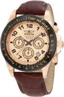 Invicta Mens Speedway Chronograph Watch Rose Gold, Black