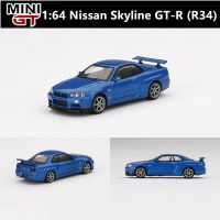 MINI GT 1:64 Nissan Skyline GTR R34 V-Spec II Car Model Blue Adult Classic Collection Display Gift Ornament Souvenir New Spot