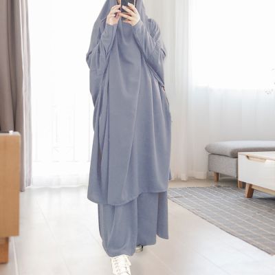 ชุดมุสลิม Jilbab Abaya ดูไบเสื้อผ้าสำหรับผู้หญิงอิสลามชุดชุดเดรสเรียบง่ายสบายๆกระโปรงอีดเดือนเดอมาร์ชุดคลุมสุภาพ