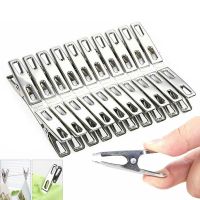 10/20Pcs Clothes Pegs Stainless Steel Washing Clips Household Clothing Sealing Clip Windproof Clips Hang Pins Metal Clips Clamps Clothes Hangers Pegs