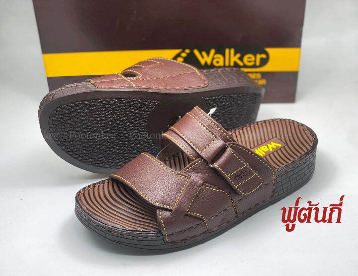 รองเท้าแตะ-walker-รองเท้าแตะหนังแท้-รหัส-wb718-ของแท้-พร้อมส่ง