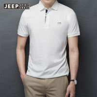 JEEP SPIRIT เสื้อยืดแขนสั้นผู้ชาย,เสื้อโปโลลำลองธุรกิจอินเทรนด์เสื้อเชิ้ตมีปกเข้ากับทุกชุดฤดูร้อน