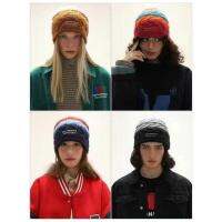 Original MASONPRINCE x THE GOD PARTICLE AW joint gradient color contrast striped wool knit hat