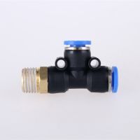 PD Pneumatic Connector 4mm-16mm OD Hose Tube M5 1/4" 1/8" 3/8" 1/2" 3/4" BSP Male Thread T Shape Tee 3 Way Quick Push In Fitting Pipe Fittings Accesso