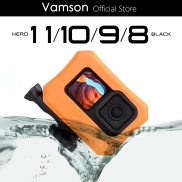 Vamson Ốp nổi màu cam cho Gopro Hero 11 10 9 Đen 8 Phụ Kiện máy ảnh Ốp bảo