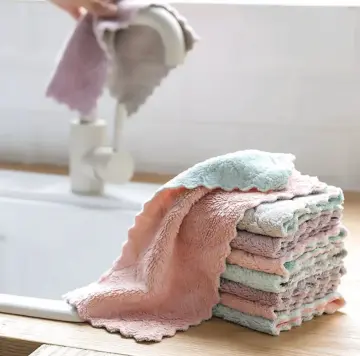 Kitchen Towels Quick Dry Washcloths, Coral Velvet Dishtowels Multipurpose  Reusable Dish Cloths, Soft Tea Towels Absorbent Cleaning Cloths  Double-Sided Microfiber Towel Lint Free Cleaning Rags.