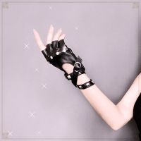 Wrist Band Pu Leather Stud Fingerless Mitt Sport Riding Motor Batcave Goth Punk Rock Stage Party Harajuku Costume