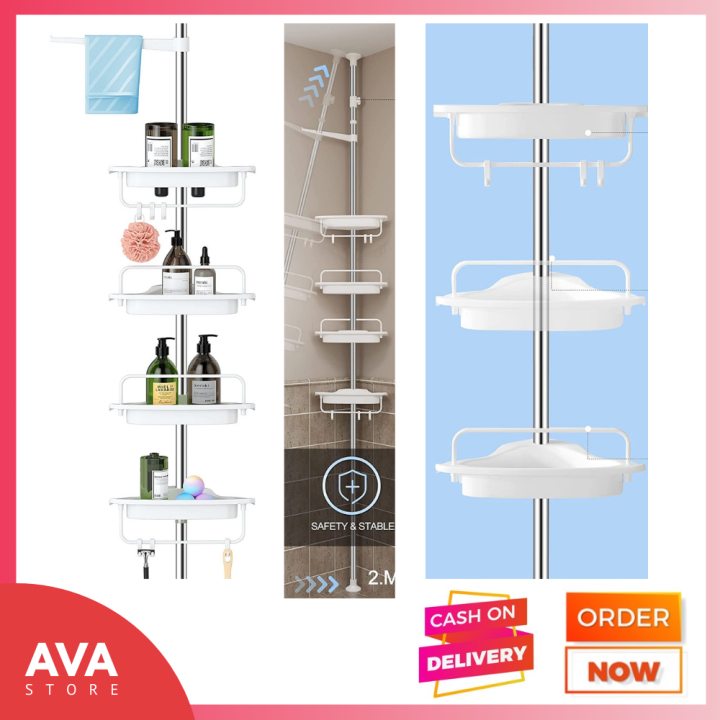 4 Tier Shower Caddy No Drilling Corner Organizer Shelves, 56-114