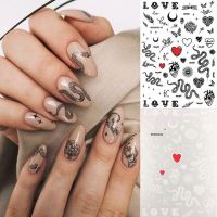 BEAUTYLASS ลายงูยอดนิยมแบบ DIY ศิลปะเล็บสติ๊กเกอร์เล็บเลื่อนเล็บแบบศิลปะ Decals กาวสติ๊กเกอร์ติดเล็บด้วยตนเองเล็บลายน้ำทำเล็บสติกเกอร์ศิลปะเล็บ3D เล็บ