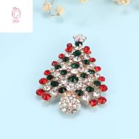 DOI4RE ตีมคริสมาต Women Fashion Rhinestone Brooch Christmas Tree Alloy Gifts Christmas Tree Brooch Brooch Pin Jewelry