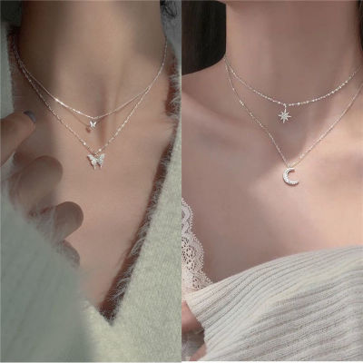 Fashionable Clavicle Chain Stylish Pendant For Girls. Female Clavicle Chain Girl Gift Pendant Crystal Butterfly Necklace