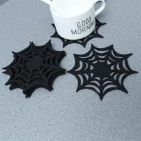 1 ชุดฮาโลวีน Coaster Spider Web รูปร่างถ้วย Coaster ทนความร้อนแผ่นกันลื่นสำหรับ Home Kitchen Office-mu xuan trade