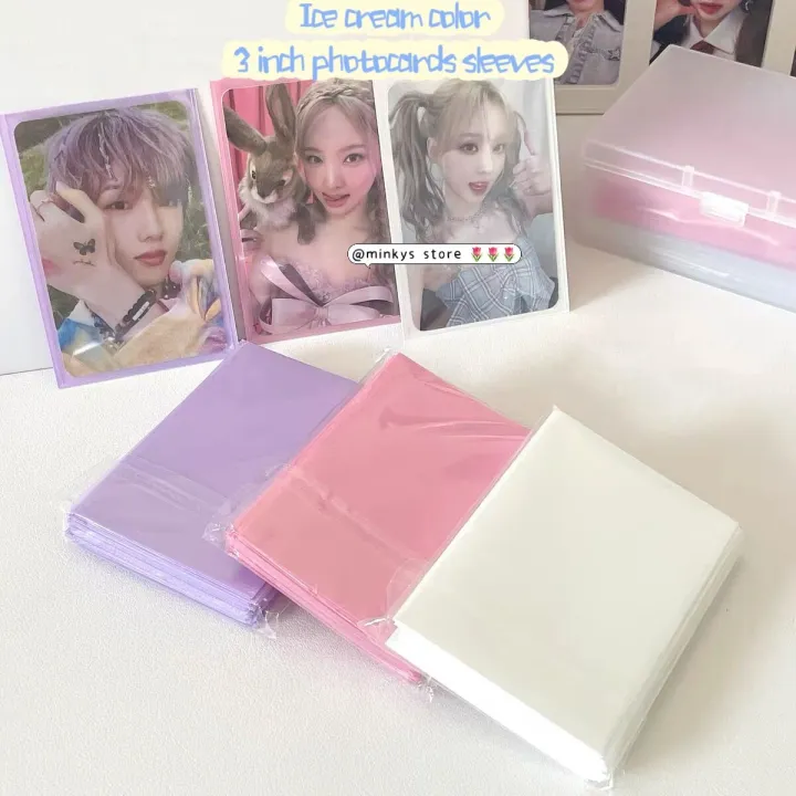 cc-minkys-ice-color-50pcs-pack-kpop-toploader-card-photocard-sleeves-idol-photo-cards-storage