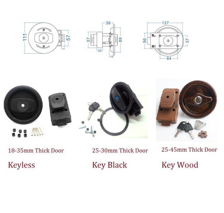Plastic RV Caravan Travel Trailer Bathroom Lavatory 2530MM Thick Door