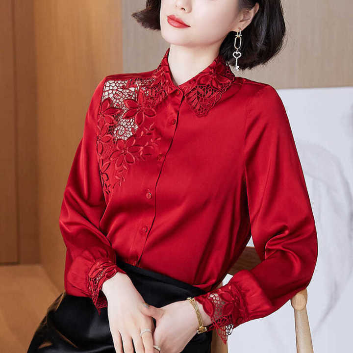 imitation-silk-shirt-women-spring-and-autumn-imitation-mulberry-silk-embroidery-hollow-slim-long-sleeved-top-casual