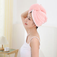 Dry hair cap, womens coral velvet, double layered, thickened bath cap, absorbent quick drying towel, household headscarve 61IF