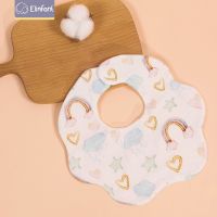 【CC】 Elinfant Digital Print 6 Layers Muslin Infinite Scarf Cotton Baby Bib Soft Breathable Burp