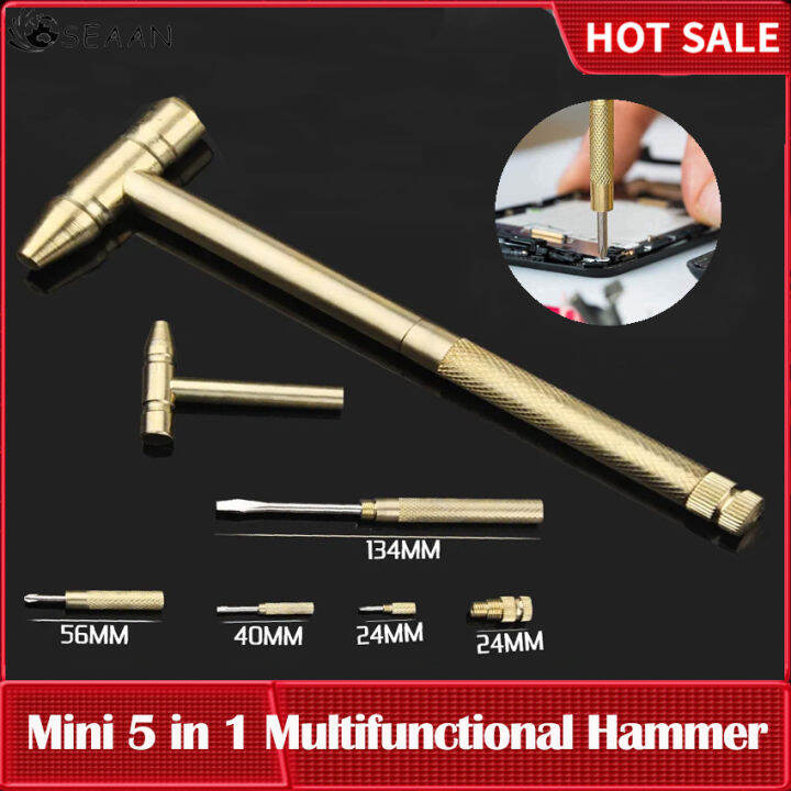 Mini Copper Hammer 5 in 1 Multifunctional Hammer Builtin Small