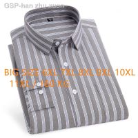 ♛เสื้อเชิ้ตผ้าฝ้ายแขนยาว8XL สำหรับผู้ชาย9XL 10XL 11XL ขนาดใหญ่