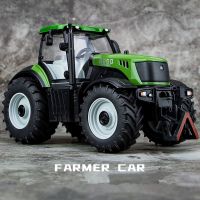 1/32 Alloy Tractor Model Diecast Agricultural Vehicles Farming Tool Car Cultivated Land Car Model Sound and Light Kids Toys Gift