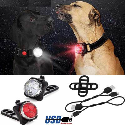 Safety Dog LED Light 4 Modes USB Rechargeable Aluminum Alloy Waterproof Outdoor Night for Pet Collar Harness Leash Accessories Adhesives Tape