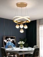 Light luxury dining room chandelier designer modern minimalist art three-head Nordic bedroom round table dining room lamp