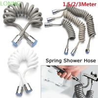 ☬✟ LONNGZHUAN 1.5/2/3meter Spring Shower Hose Bath Sprayer Connect Pipe Retractable Flexible Anti-wrap Telephone Line Style Bathroom Accessories