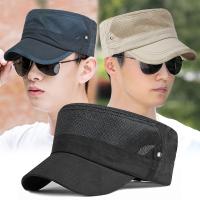 【Hot Sale】 and summer simple Korean version breathable mesh flat top hat men women sun protection visor outdoor leisure retro cap