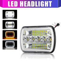 【สำหรับCar】【ledสำหรับMotorcycle】AUXBEAM 1PCS 7  X 6  CSPไฟหน้าเหลี่ยมLEDสามแถวReflector 500W 50000LM