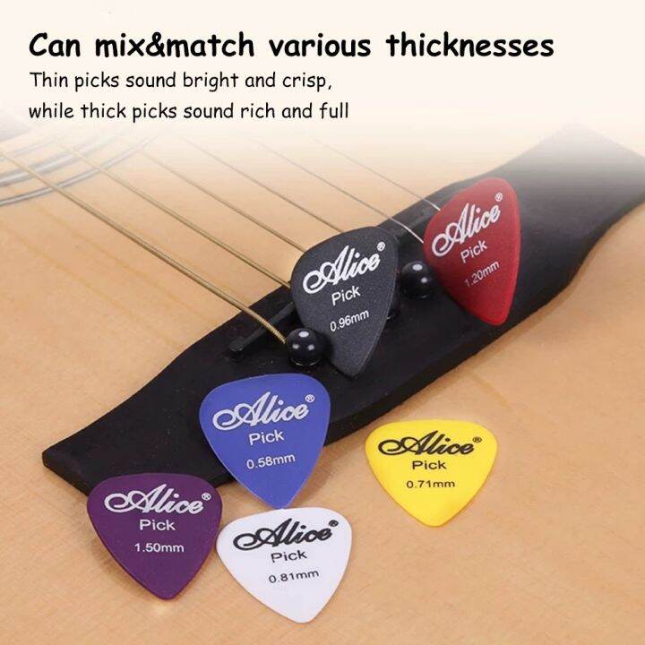 50pcs-set-electric-guitar-pick-acoustic-music-picks-bass-plectrum-0-58-0-71-0-81-0-96-1-20-1-50mm-thickness-guitar-accessories