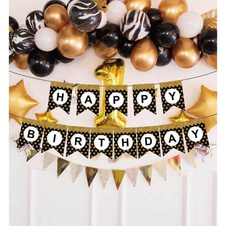 Happy birthday bandiritas big glitter polka stripe birthday banner ...