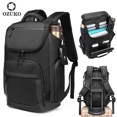 OZUKO 15.6 inch Large Capacity Multifunction Men Laptop Backpack Waterproof Business USB Charging Male School Bag Travel Mochila