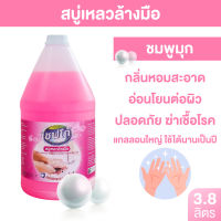 พร้อมส่ง!! สบู่เหลวล้างมือสีชมพู [ประกายมุก] ใช้ดีคุ้มราคา กลิ่นหอม ถนอมมือ 3800 มล.