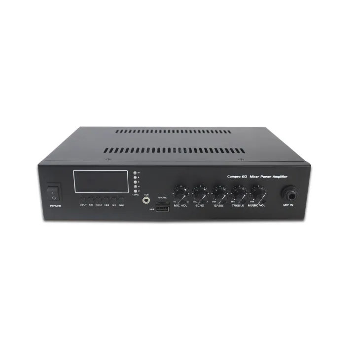 PA System 120123 60W, 100V, 70V Line, 4 Ohm Mixer Amplifier for Public