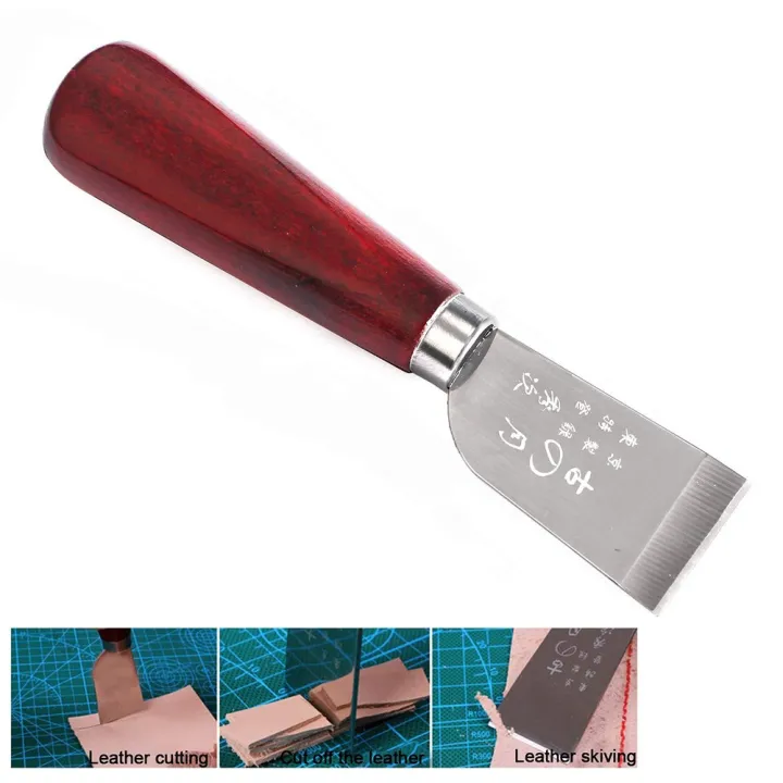 1* Leather Cutting Tool Leather Working Skiving Tool With Wooden Handle