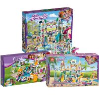 [COD] Suitable for assembling Lego girls summer fun heart lake city resort swimming pool building blocks gift