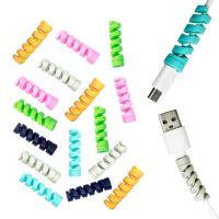 100Pcs Silicone USB Cable Protector,Charger Cable Saver,Wire Wrap Organizer Spiral Cable Winder for iphone Huawei Charging Cable