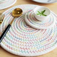 【CC】✱  Cotton Non Table Heat-Resistant Placemat Round Placemats Insulation Accessories Decoration Coaster