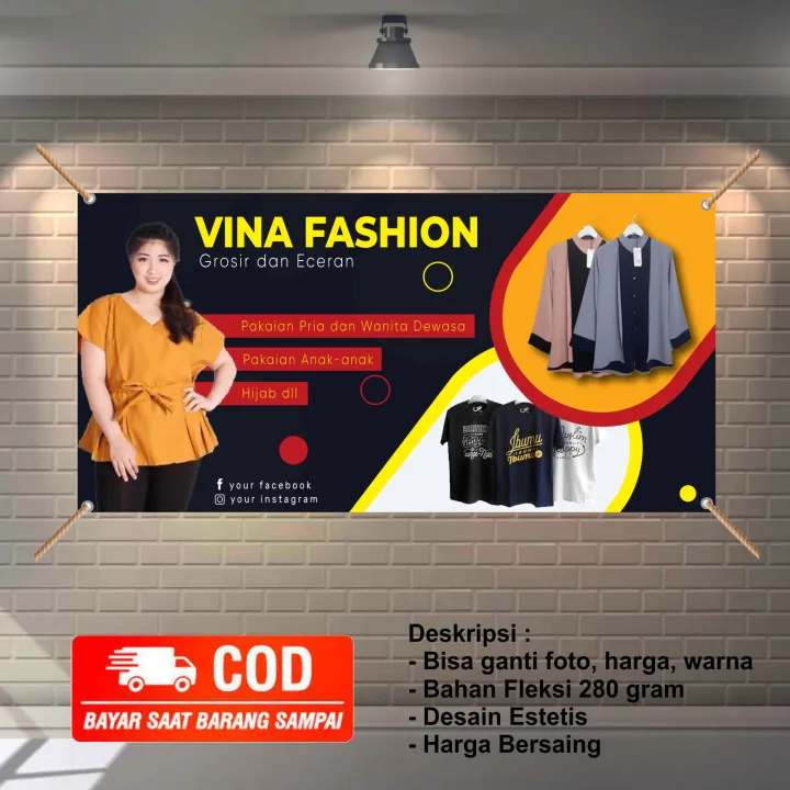 Banner Spanduk Toko Baju Pria Dan Wanita Lazada Indonesia 