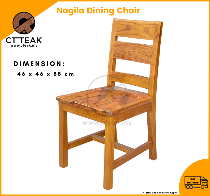 CT Teak Furniture Jati / Teak Wood Nagila Dining Chair 100 Solid