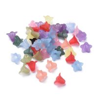 50pc  Mixed Color Transparent Acrylic Frosted Flower Beads 17.5x12mm Hole: 1.5mm