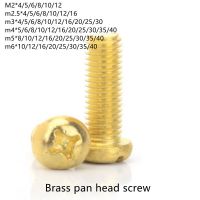 10-50pcs DIN7985 M2 M2.5 M3 M4 M5 M6*4/5/6/8/10/12/16/20/25/30/35/40 phillips Brass Round Pan head machine screws Screw Nut Drivers