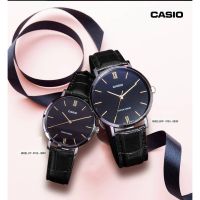 นาฬิกา Casio คู่รัก รุ่น MTP-VT01L-1B ,LTP-VT01L-1B สายหนังรุ่นใหม่ สไตล์ DW - ของใหม่ของแท้ ประกัน CMG 1ปี